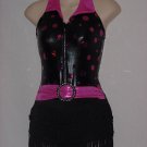 Costume Fuchsia Black Dance Chorus Line Showgirl Twirl Skate Jazz Tap Hip Hop Costume 170