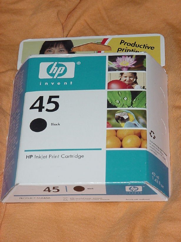 HP 45 inkjet black Ink Cartridge Expiration date September 2007