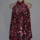 Red and Silver Bangled Dance Costume Size MC Recital Jazz Tap Hip Hop Costume  No. 171
