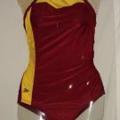 Womens Speedo Swimsuit 34 Burgundy Gold New Without Tag Racing Diving competition No. 172