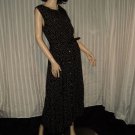 Black White Polka Dot Sleeveless Long Dress Size 12 No. 188