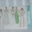 Simplicity 6940  Size 8 Bust 31 1/2 Misses Bridal Bridesmaid Prom Dress 1975  No. 185