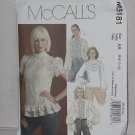 M5181 McCall's  Shirts Blouses Size AA 6,8,10,12  No.185