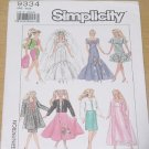 9334 Simplicity Dresses for Barbie dolls 11 1/2 inches.  No. 208