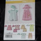 Simplicity 4243 Babies Romper, Dress top Panties Hat Size A xxs, xs, x, m, LNo. 216