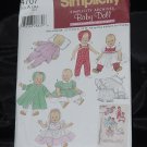 Simplicity 4707 Archives Baby Doll Doll clothes in 3 Sizes Uncut No. 216 Simplicity 4707 Archives Baby Doll Doll clothes in 3 Sizes Uncut No. 216