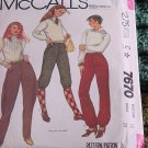 McCall sewing Pattern jodhpurs Knicker Pants 7670 Size 10 waist 25 No. 193
