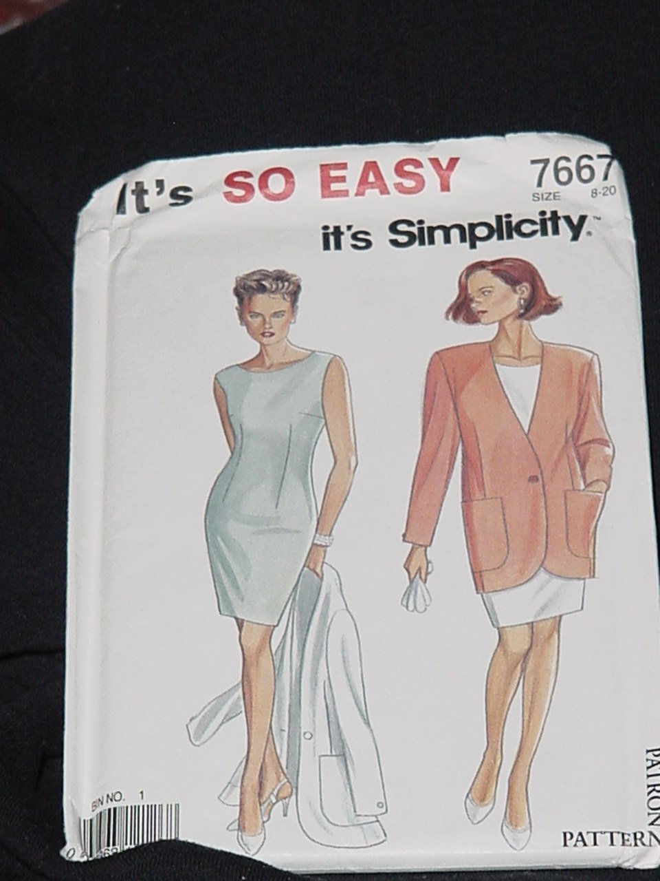 Simplicity 7667 It's So Easy Jacket Dress Size 8-20 No. 225
