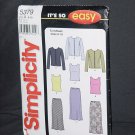 Simplicity 5379 Knit Cardigan, Top, Bias Skirt Size 8-18 Uncut No. 226