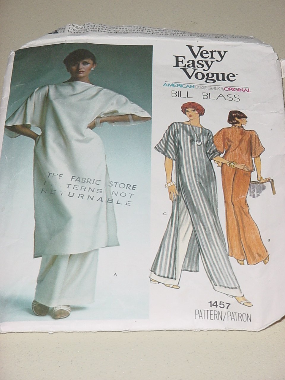 Vogue Sewing Pattern 1457 American Designer Original Bill Blass Evening ...