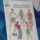 Simplicity Pattern 7501 Surf Club Misses Mens Teens Boys SurfersSize MD No. 250