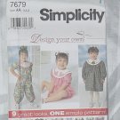Simplicity Pattern 7679 Girls Size AA 1/2, 1, 2 Toddler Jumpsuit, Jumper, Dress No. 250 300 Simplicity Pattern 7679 Girls Size AA 1/2, 1, 2 Toddler Jumpsuit, Jumper, Dress No. 250 300