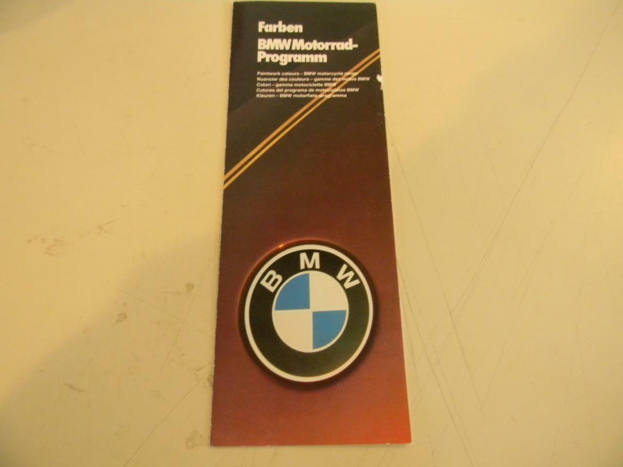 1982 BMW Motorcycle Paint Colors Brochure