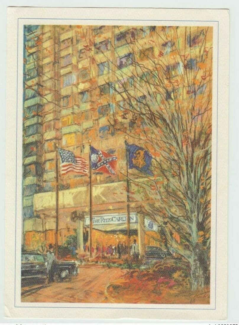 Ritz-Carlton Hotel  Atlanta Georgia GA KAMIL KUBIK Painting Signed Postcard