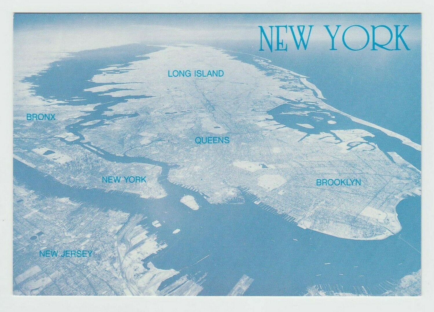 New York and Long Island Queenz Bronx New Jersey Brooklyn USA Chrome Postcard