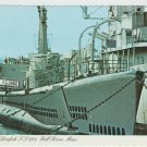 USS Lionfish SS 298 Attack Submarine at Fall River Massachusetts WW2 Postcard
