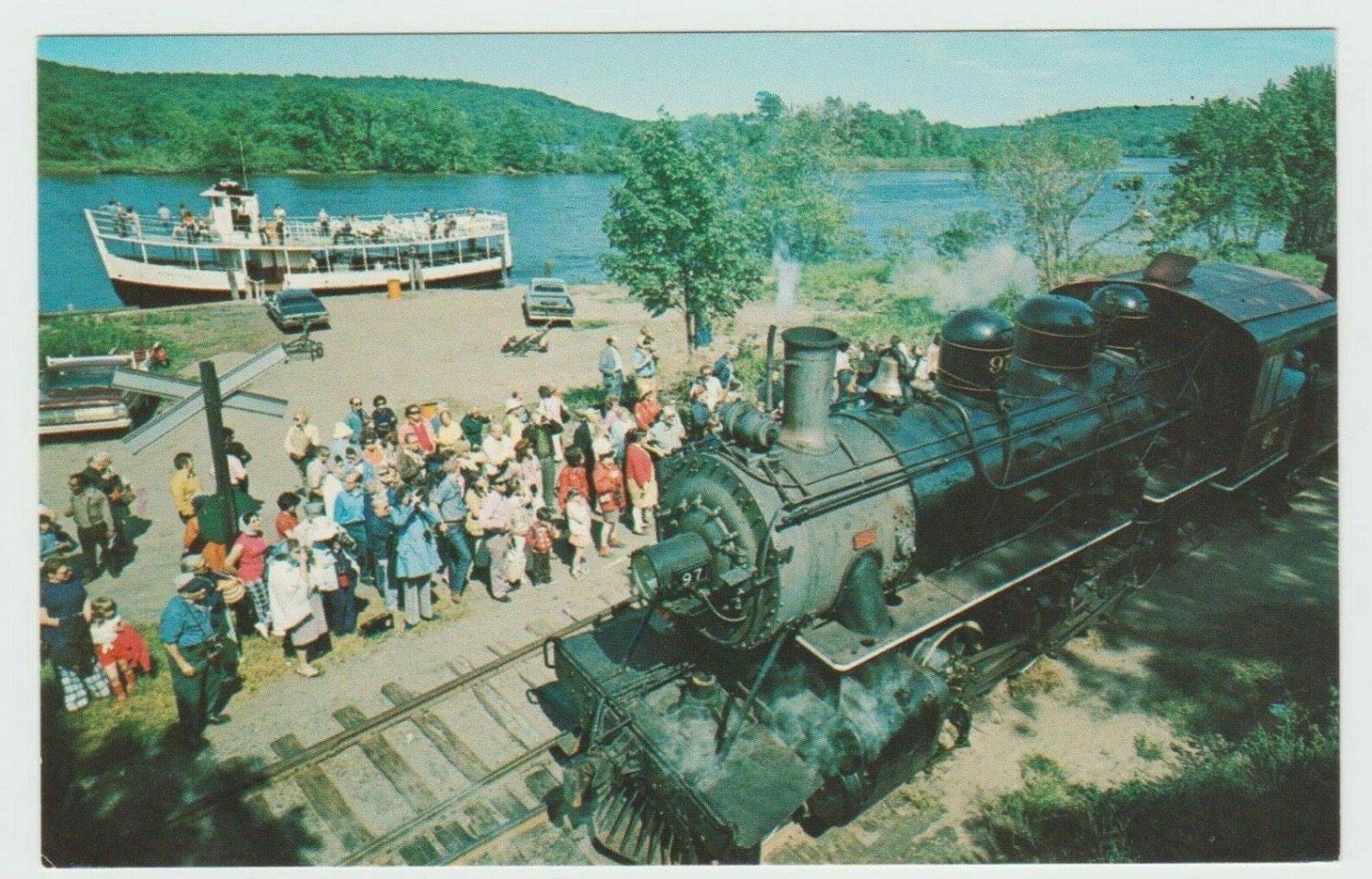 The Boat Train Valley Railroad Hartford Essex Connecticut CT USA Chrome Postcard