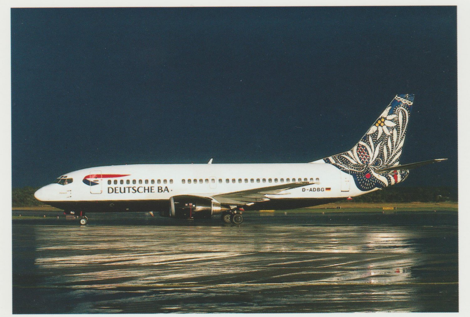 Boeing 737-300 Airplane Deutsche Ba Airline Aviation Postcard
