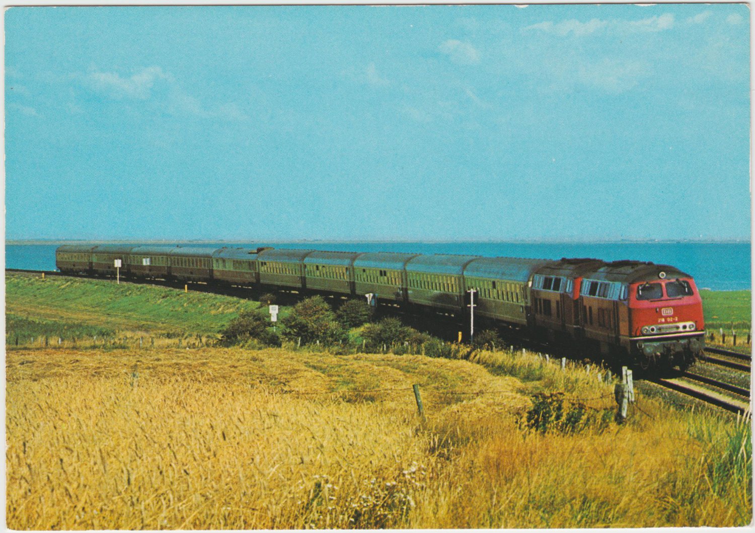 Train in Sylt island Germany Postcard