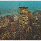 PAN AM Building MetLife Building Midtown Skyline at night New York City 1973 N.Y.C USA Postcard
