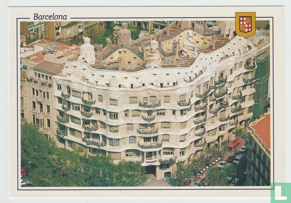 Barcelona Casa Mil&Atilde;&nbsp; La Pedrera Catalu&Atilde;&plusmn;a Espa&Atilde;&plusmn;a Postales Barcelona Catalonia Spain Postcard