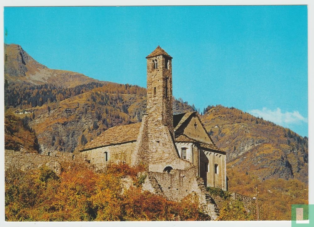 Giornico Chiesa Santa Maria di Castello Tessin Svizzera Cartoline Church Ticino Switzerland Postcard