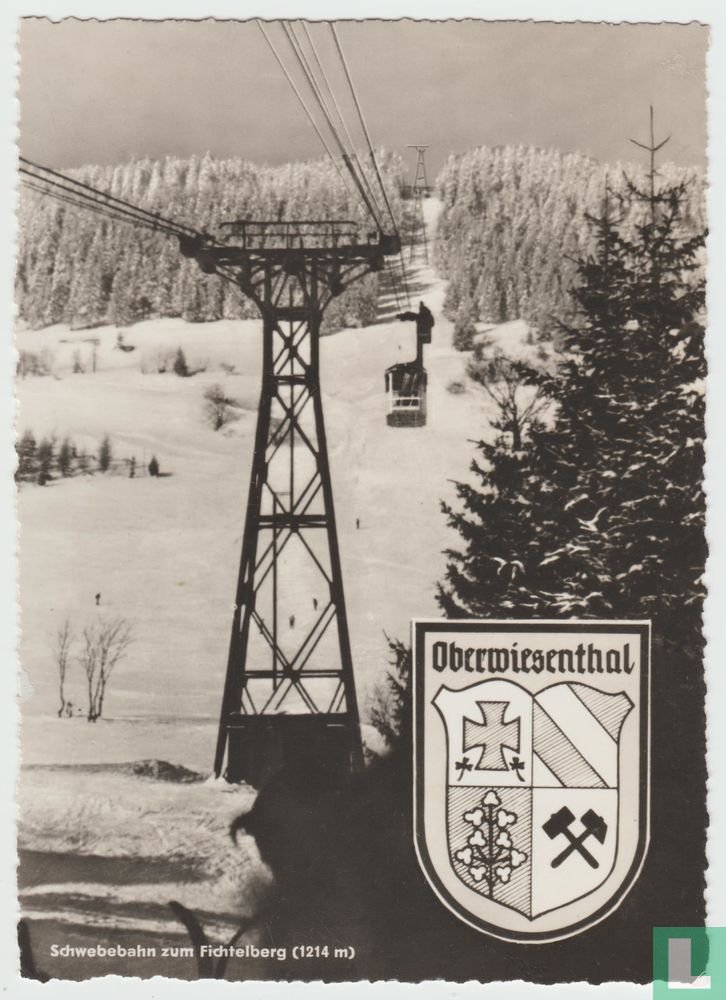Oberwiesenthal Fichtelberg Seilbahn Sachsen Ansichtskarten Cable Car Cableways Saxony Postcard