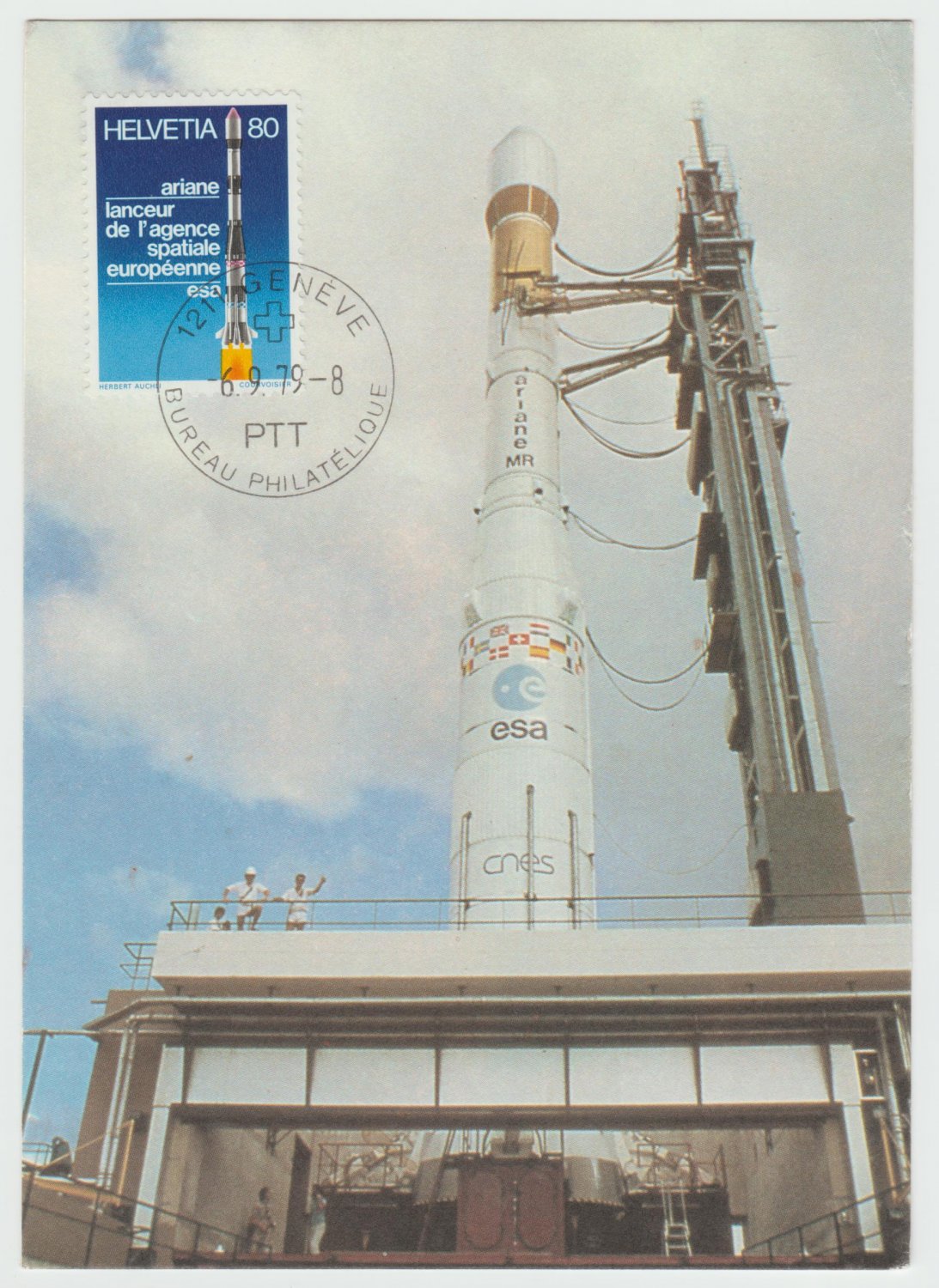 Ariane Lanceur ESA 1979 Postcard