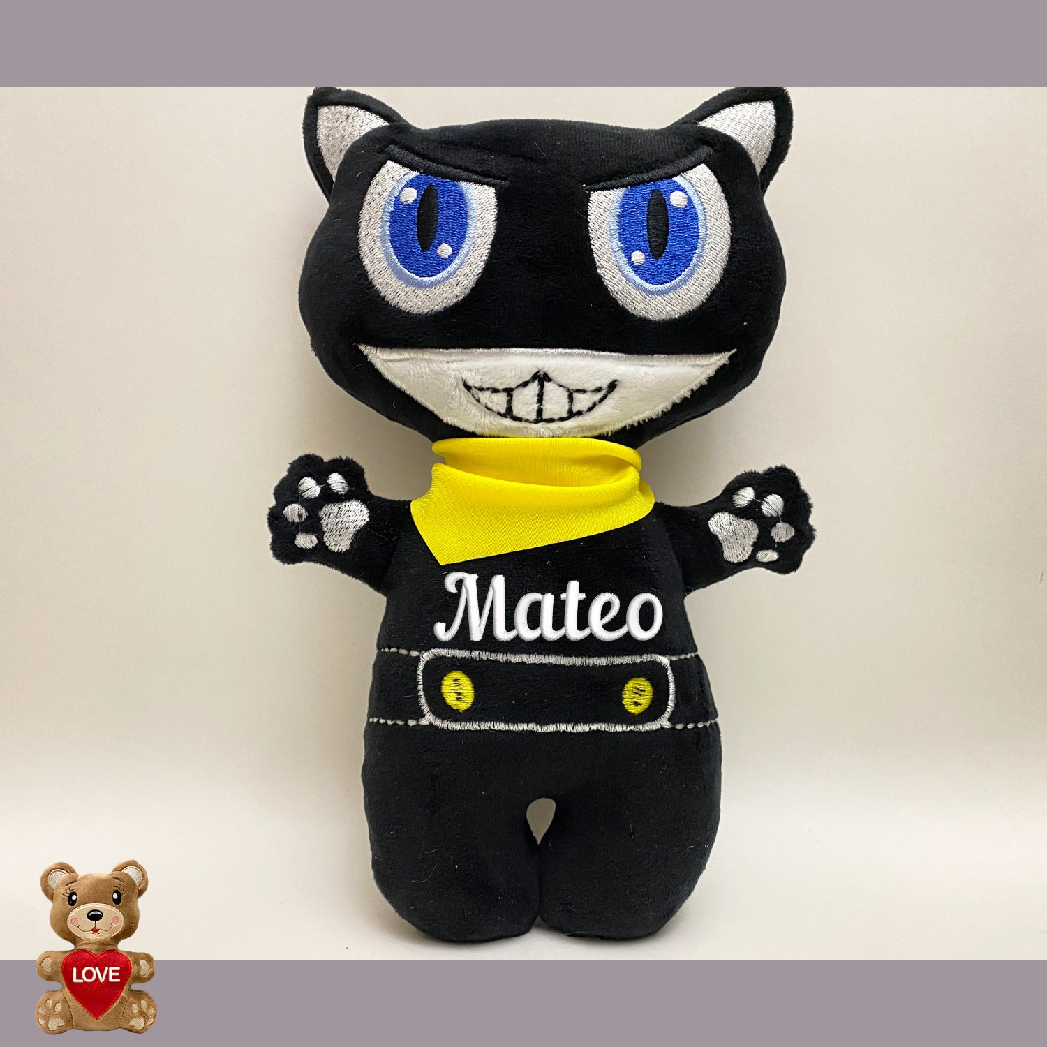 Angry Cat Persona 5 Stuffed toy ,Super cute personalised soft plush toy, Personalised Gift