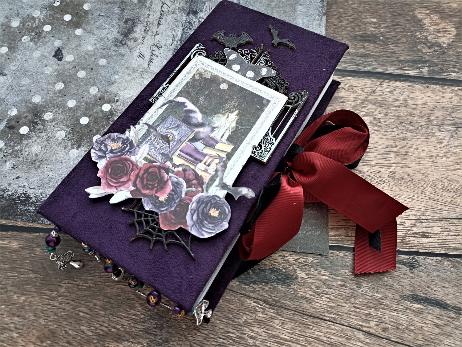 Magic junk journal for sale complete Witch junk journal handmade thick Halloween notebook
