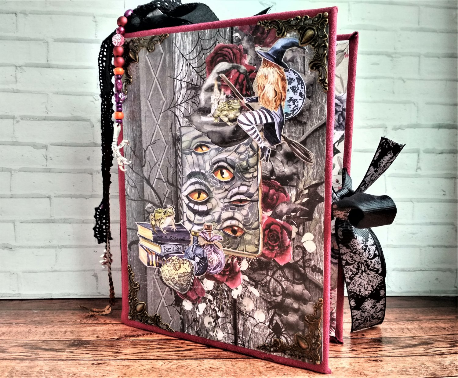 Large magic junk journal Witch junk journal handmade thick Halloween notebook