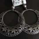 GORGEOUS EMBROIDERY STYLE HOOP EARRINGS