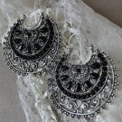 Smokey Silver Earrings with Black Beads BRAND NEW SEALED