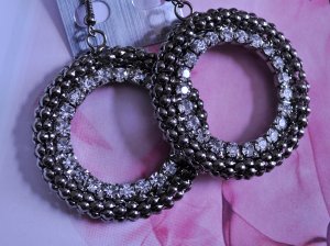 EARRINGS Bubble Bead Earrings ~ Silver Stones ~  Jewlrly
