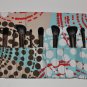 Makeup Brush Holder Roll Pouch Funky Pokka Dot Pattern