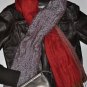 Scarf ~ Gorgeous Red & Animal Patterned Square Scarf