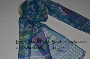 Neck Scarf - Light Weight - Bright Sea Blue