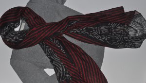 LONG & WIDE Scarf - Black & White Stripes with a Twist