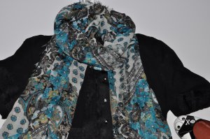 Scarf - Blue Paisley Pattern Scarf FUNKY STYLE
