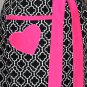 Stylish Patterned Apron with a Heart Pocket and a Touch of Pink with Ruffles