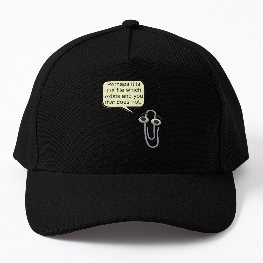 Microsoft Clippy Philosophy Sticker Meme Sticker Baseball Cap Hat ...