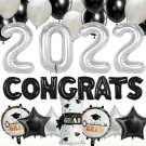 Graduation Decorations 2022 Black and Silver Congrats Grad Balloons Class of ...