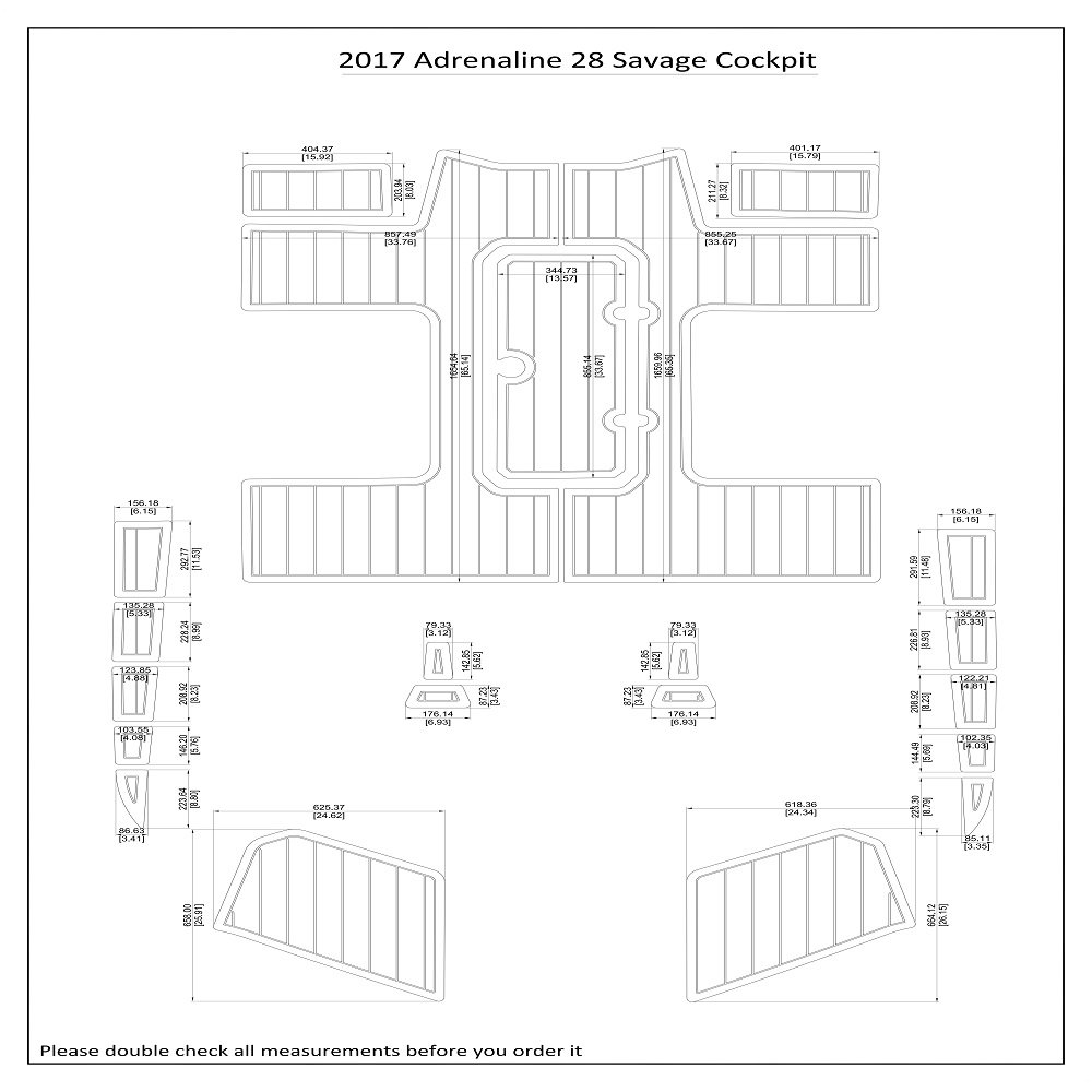 2004 Advantage Party Cat 28 Swim Step Cockpit Boat EVA Faux Teak Deck Floor Pad