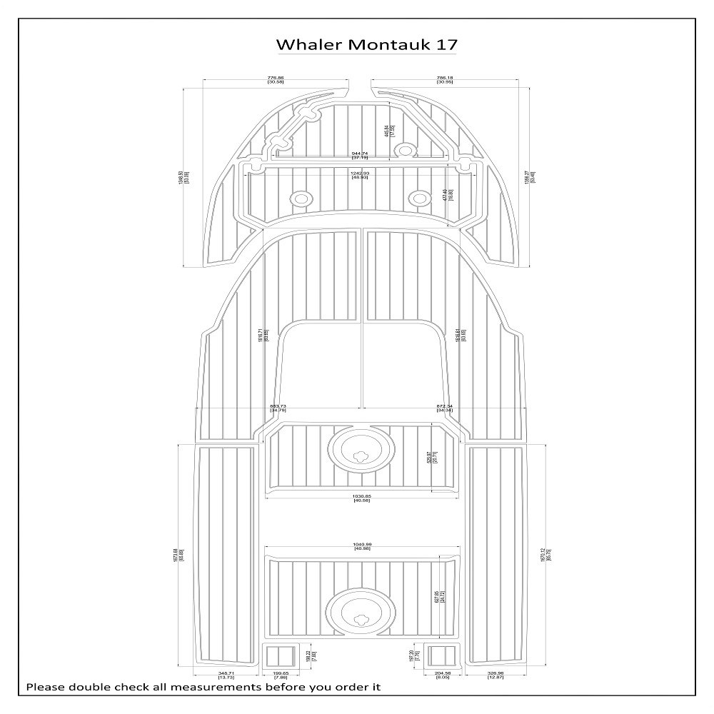 Boston Whaler Montauk 17 Swim Platform Cockpit Boat EVA Faux Teak Deck Floor Pad