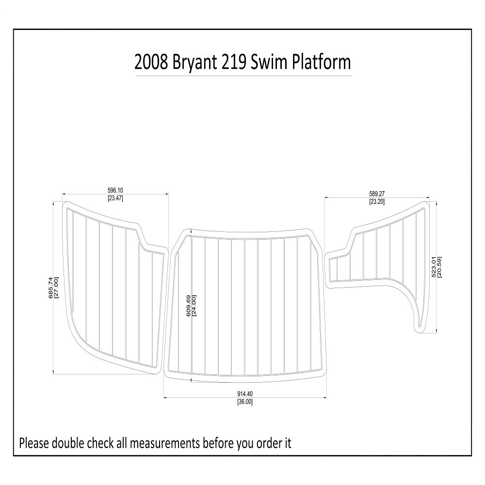 2008 Bryant 219 Swim Platform Boat EVA Faux Foam Teak Deck Floor Pad