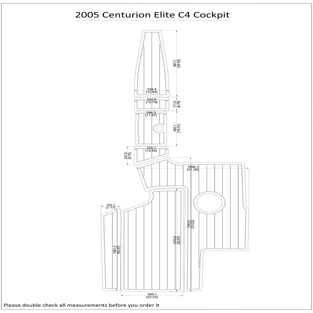 2005 Centurion Elite C4 Cockpit Boat EVA Faux Foam Teak Deck Floor Pad