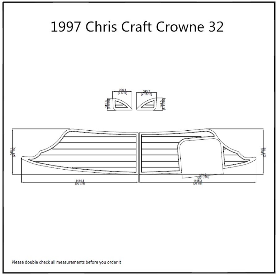 1997 Chris Craft Crowne 32 Swim Platform Boat EVA FauxTeak Deck Floor Pad
