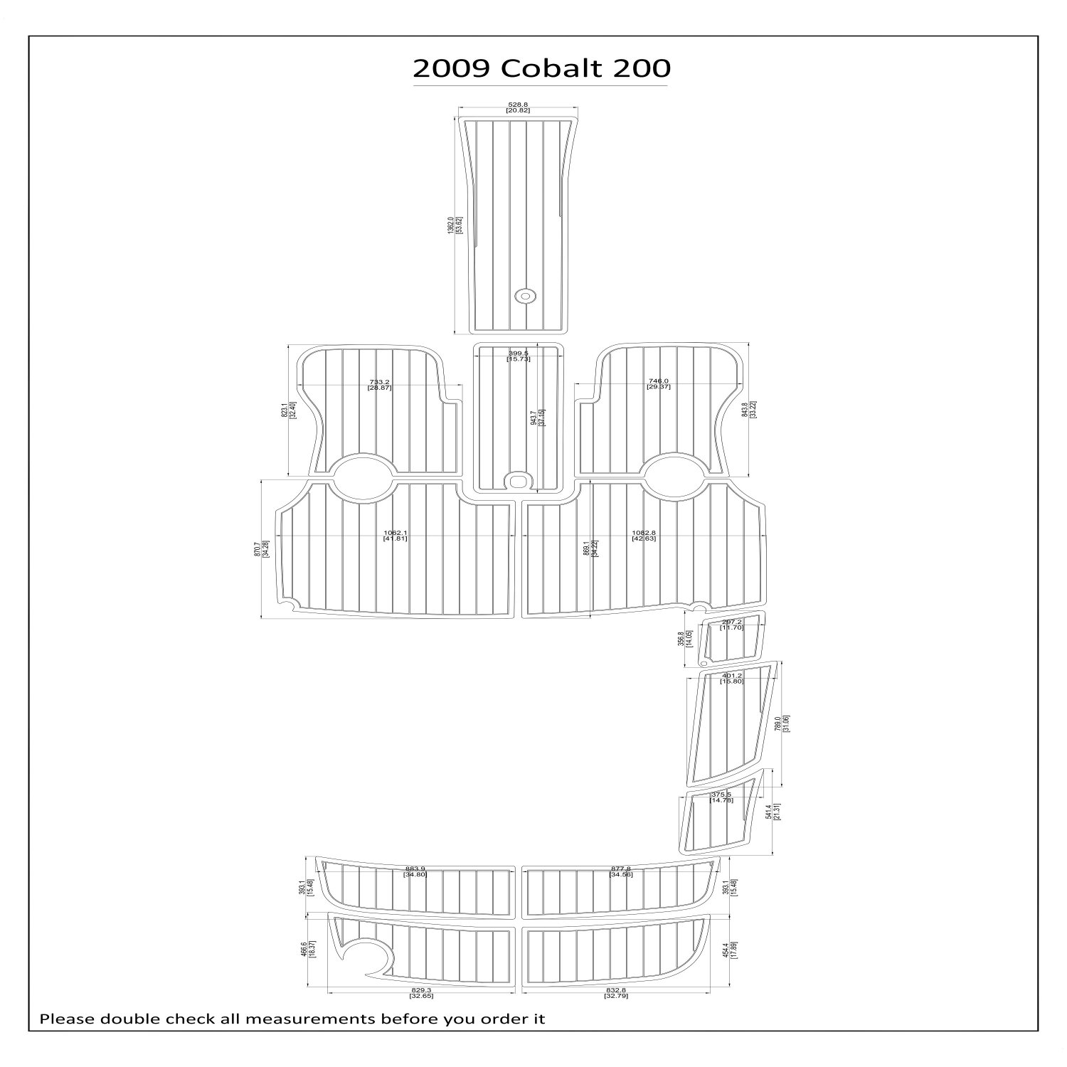 2009 Cobalt 200 Swim Step Cockpit Boat EVA Faux Foam Teak Deck Floor Pad