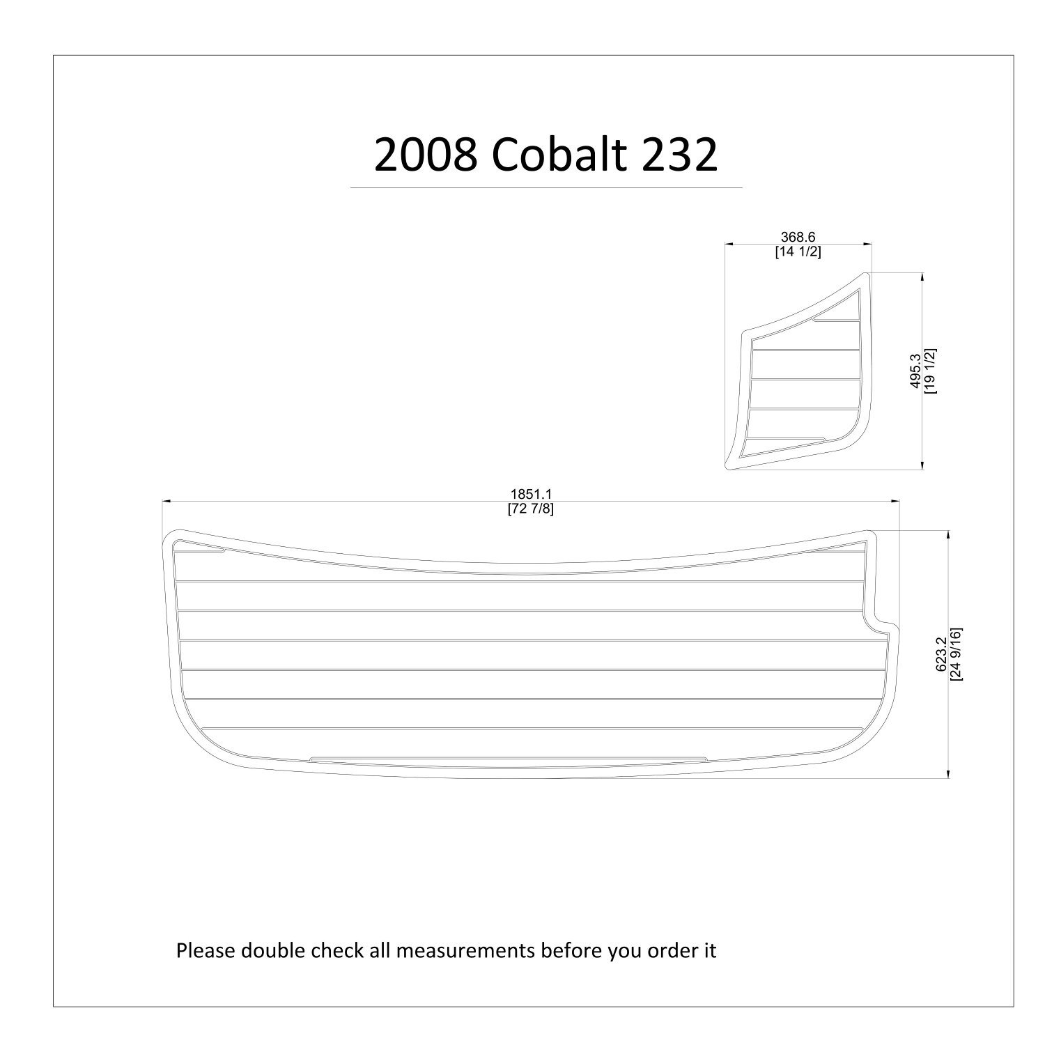 2008 Cobalt 252 Swim Platform Boat EVA Faux Foam Teak Deck Floor Pad