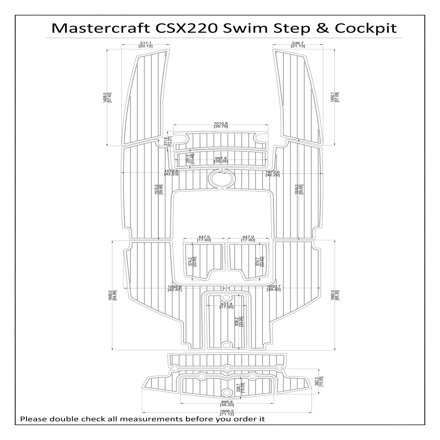 Mastercraft CSX220 Cockpit Boat EVA Faux Foam Teak Deck Floor Pad